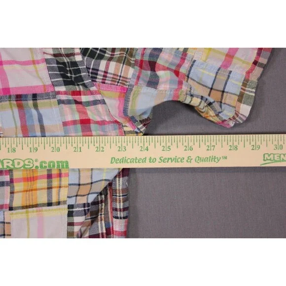 Brooks Brothers Shirt Mens Madras Patchwork Short Sleeve Button Up Vintage Sz L - Picture 5 of 8